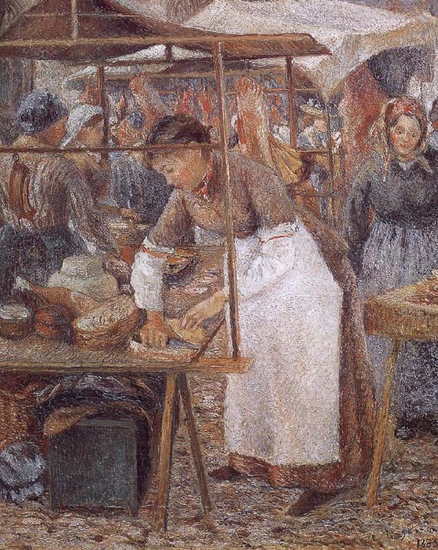Camille Pissarro woman selling pork France oil painting art